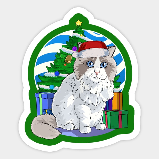 Ragdoll Cat Santa Christmas Gift Sticker by Noseking